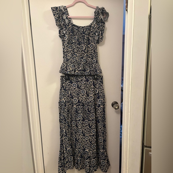 Anthropologie Dresses & Skirts - Anthropologie Luna Moon XL blue sleeveless top maxi skirt boho batik dress